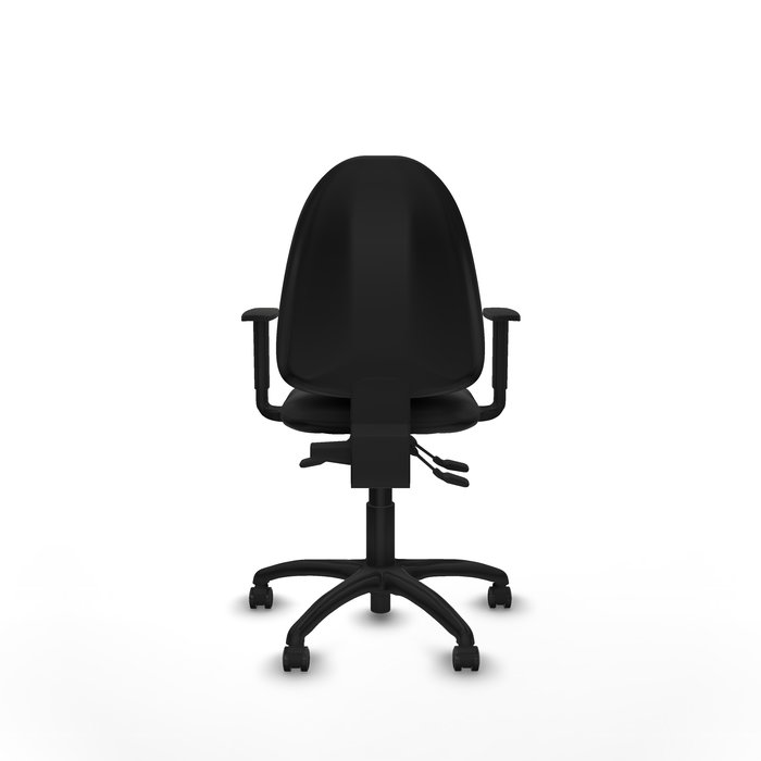 Chaise de bureau Aýna avec mécanisme asynchrone, revêtement en simili cuir noir. Équipée d'une base en polyamide noir, d'accoudoirs 1D et de roulettes pour parquet Chaise de bureau Aýna avec mécanisme asynchrone, revêtement en simili cuir noir. Équipée d'une base en polyamide noir, d'accoudoirs 1D et de roulettes pour parquet