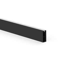 HERRAJES ALK Tube pour penderie Basic noir rectangulaire 30x12 mm, 3 m