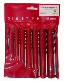 SIFER Jeu de 8 forets Widia de 3-10 mm M-502 en sac