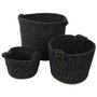 Totally Addict Lot de 3 Paniers de Rangement Noirs et Dorés