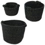 Totally Addict Lot de 3 Paniers de Rangement Noirs et Dorés