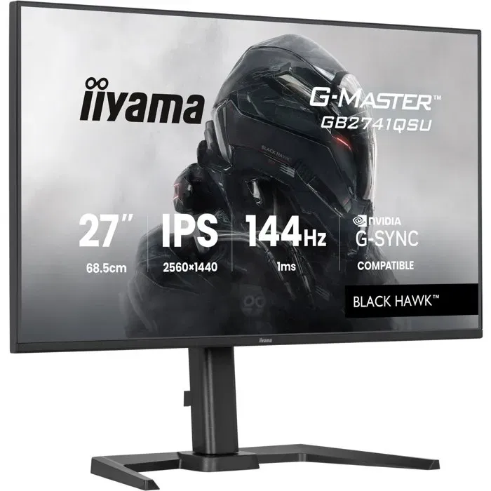 Iiyama G-Master Black Hawk - Écran PC Gaming 27" QHD (2560x1440) - Dalle IPS 144 Hz - 1 ms - FreeSync/G-SYNC Compatible - Pied Réglable en Hauteur