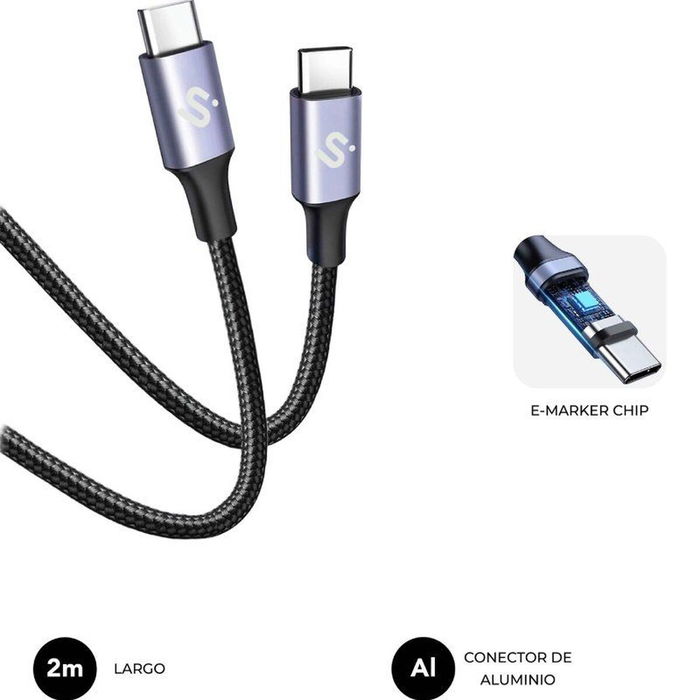 Câble USB-C vers USB-C Subblim SUBCAB-C10001 1 m Noir