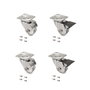 Emuca Lot de 4 roulettes transparentes Slip 3 avec plétine de montage, diamètre 35mm, Acier et Plastique