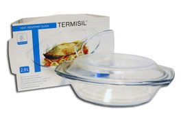 TERMISIL Cacerola Ovale en Cristal avec Couvercle 2,9 L