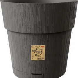 Stefanplast Pot de fleurs Ethica - Pot avec réserve d'eau - 40 x 39 cm (H) - 2 Litres - Gris Anthracite - Plastique durable