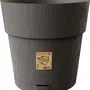 Stefanplast Pot de fleurs Ethica - Pot avec réserve d'eau - 40 x 39 cm (H) - 2 Litres - Gris Anthracite - Plastique durable