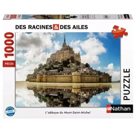 Nathan Puzzle 41170561 1000 Pièces L'Abbaye du Mont Saint-Michel - Collection Des Racines et des Ailes - À partir de 14 ans