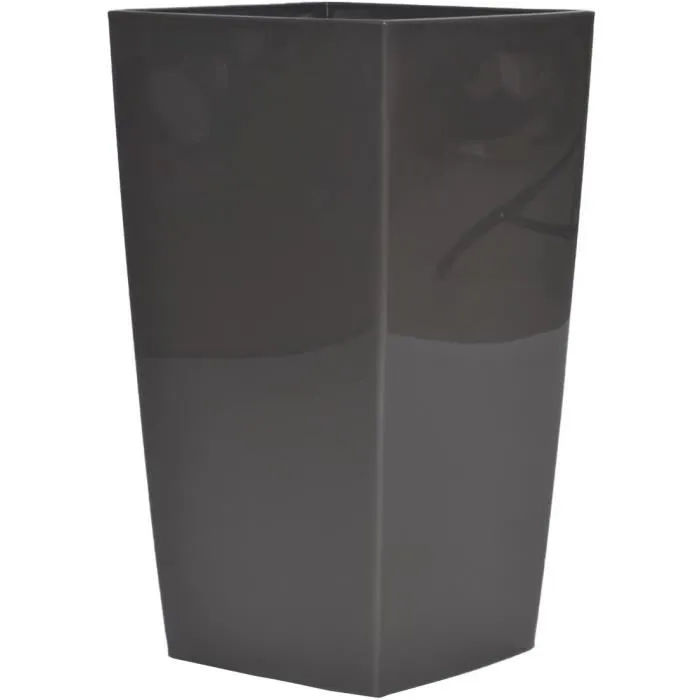 Riviera - Pot de fleurs carré 38 x 38 x 69 cm - Gris pailleté - Polypropylène résistant - 67 litres