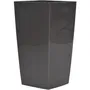 Riviera - Pot de fleurs carré 38 x 38 x 69 cm - Gris pailleté - Polypropylène résistant - 67 litres