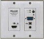 MUXLAB Wallplate Transmetteur HDMI/VGA 4K sur IP avec PoE - 128x111x42 mm