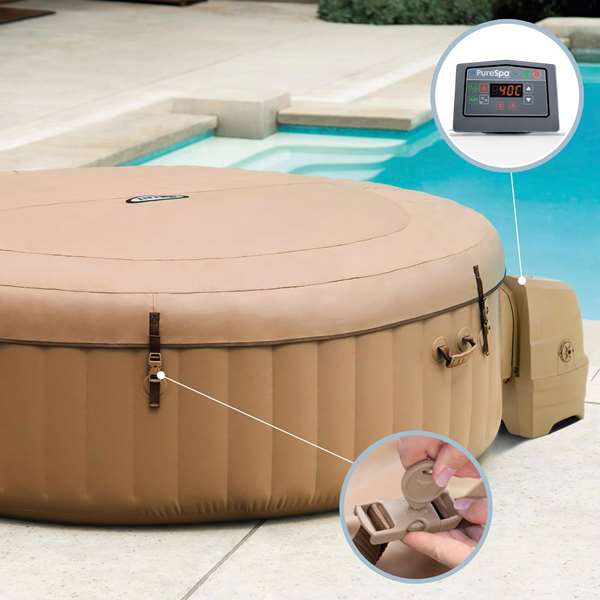 Spa gonflable Intex 196 x 71 x 196 cm Marron 795 L