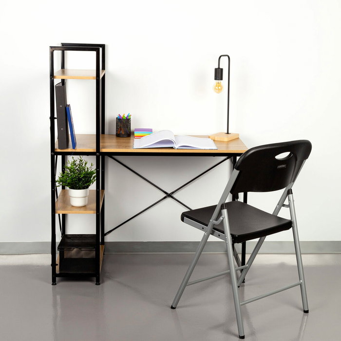 Bureau avec étagère Max Home Acier Mélamine Contre-plaqué 100 x 120 x 52 cm Bureau avec étagère Max Home Acier Mélamine Contre-plaqué 100 x 120 x 52 cm