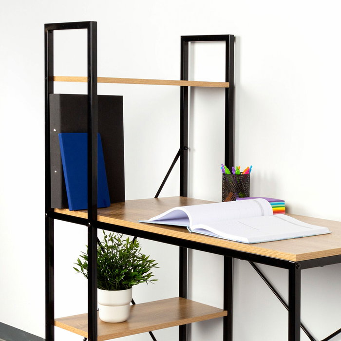 Bureau avec étagère Max Home Acier Mélamine Contre-plaqué 100 x 120 x 52 cm Bureau avec étagère Max Home Acier Mélamine Contre-plaqué 100 x 120 x 52 cm