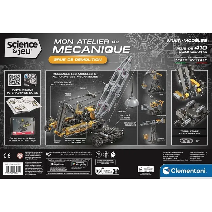 Clementoni Grue de démolition - Mon Atelier Mécanique