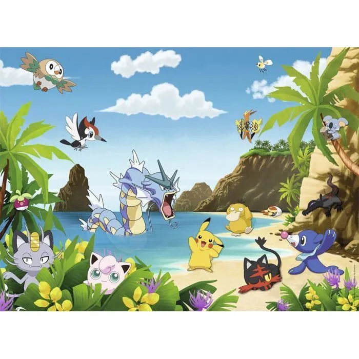 Ravensburger - Puzzle Pokémon 200 Pièces XXL - Pour Enfants à partir de 8 Ans - Garantie 2 Ans - Motifs Bleu, Vert, Jaune