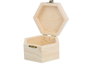 Innspiro Boîte hexagonale en bois de pin massif 12x10,5x7cm