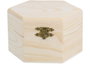 Innspiro Boîte hexagonale en bois de pin massif 12x10,5x7cm