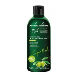 Naturalium Gel Douche Superfoods à l'Huile d'Olive 500 mL - Hydratation Intense et Douceur - Testé Dermatologiquement, Vegan et Sans Parabènes