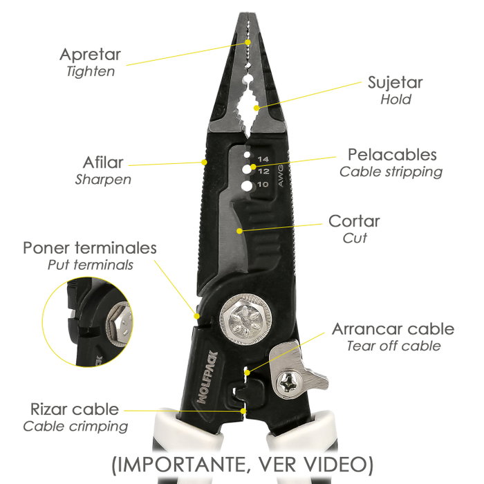 WOLFPACK LINEA PROFESIONAL Pince Multifonction WOLFPACK LINEA PROFESIONAL Pince Multifonction