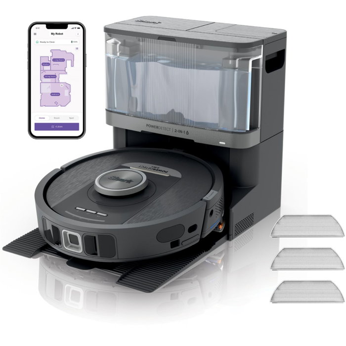 Shark PowerDetect NeverTouch Robot Aspirateur et Laveur avec Vidage Automatique