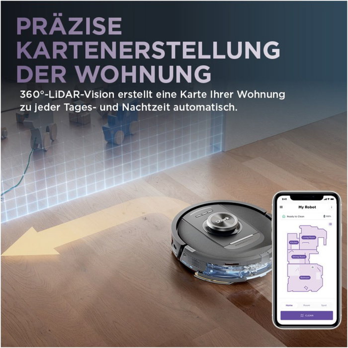 Shark PowerDetect NeverTouch Robot Aspirateur et Laveur avec Vidage Automatique