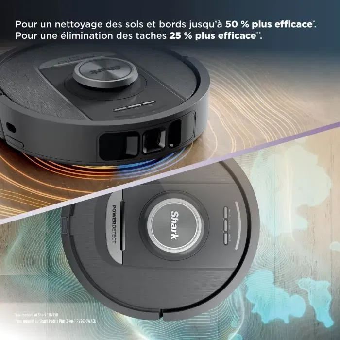 Shark Robot Aspirateur et Laveur PowerDetect NeverTouch avec Vidage Automatique, 650W, 2 Brosses Latérales - SHA0622356291736