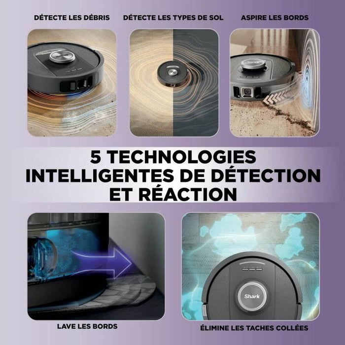 Shark PowerDetect NeverTouch Robot Aspirateur et Laveur avec Vidage Automatique