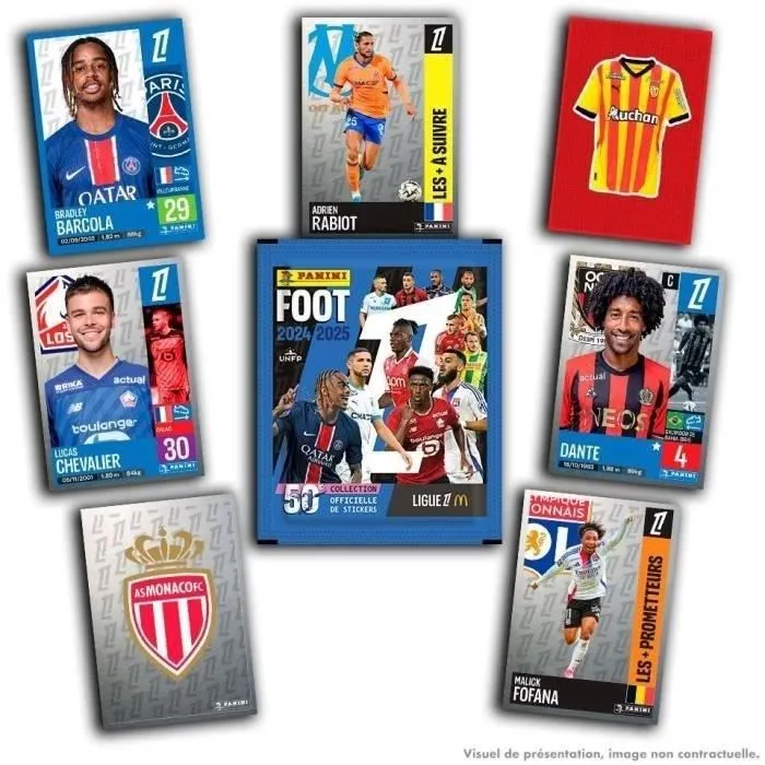 Panini Album Stickers Football Ligue 1 2024-2025 - Blister McDonalds avec 12 Pochettes + 2 Offertes - 98 Stickers - Pour Collectionneurs