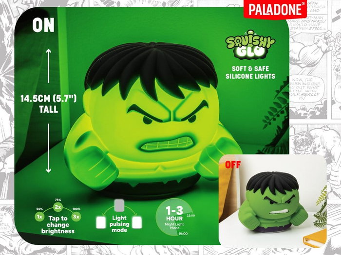 Paladone Products Marvel Universe SquishyGlo lampe Hulk Rechargeable 15 cm Paladone Products Marvel Universe SquishyGlo lampe Hulk Rechargeable 15 cm