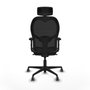 Piqueras y Crespo Chaise de Bureau avec Appui-tête 2D036G2 Gris foncé