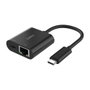 Belkin INC019BTBK Adaptateur USB-C vers Ethernet Gigabit + Charge 100 W Noir, Compatible MacBook iPad Pro Surface