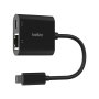 Belkin INC019BTBK Adaptateur USB-C vers Ethernet Gigabit + Charge 100 W Noir, Compatible MacBook iPad Pro Surface