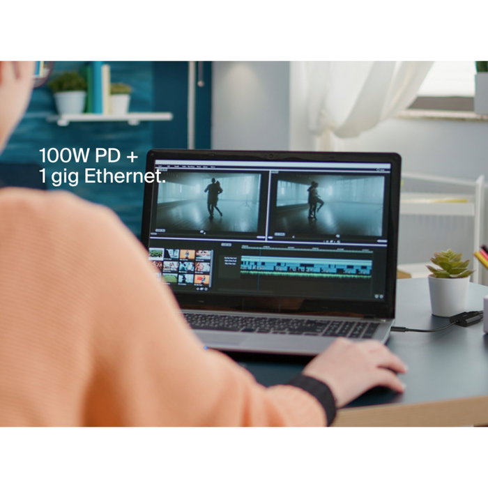 Belkin INC019BTBK Adaptateur USB-C vers Ethernet Gigabit et Charge 100W Noir Belkin INC019BTBK Adaptateur USB-C vers Ethernet Gigabit et Charge 100W Noir