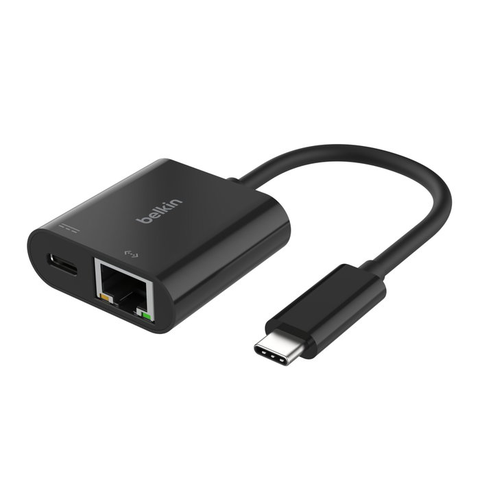 Belkin INC019BTBK Adaptateur USB-C vers Ethernet Gigabit et Charge 100W Noir Belkin INC019BTBK Adaptateur USB-C vers Ethernet Gigabit et Charge 100W Noir