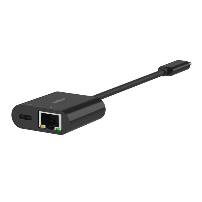 Belkin INC019BTBK Adaptateur USB-C vers Ethernet Gigabit et Charge 100W Noir Belkin INC019BTBK Adaptateur USB-C vers Ethernet Gigabit et Charge 100W Noir