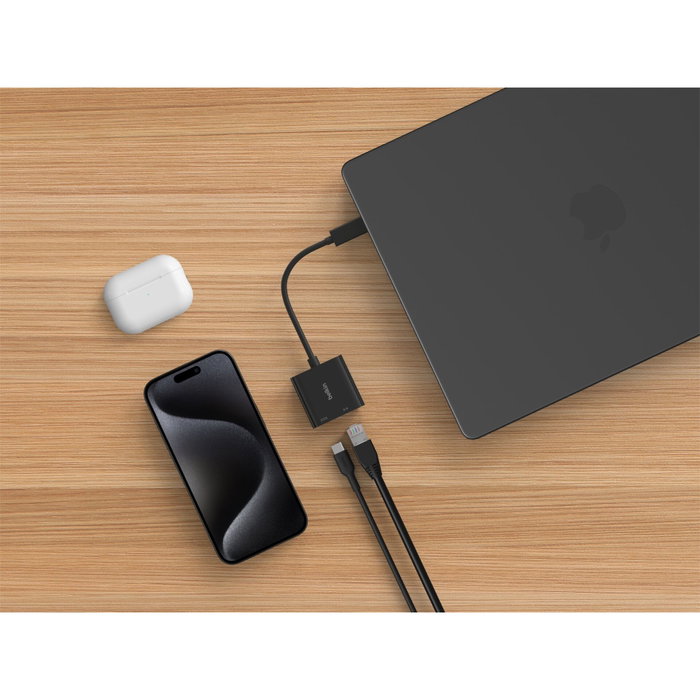 Belkin INC019BTBK Adaptateur USB-C vers Ethernet Gigabit et Charge 100W Noir Belkin INC019BTBK Adaptateur USB-C vers Ethernet Gigabit et Charge 100W Noir