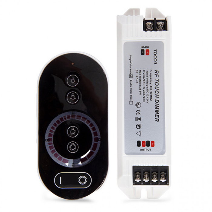 Contrôleur Variateur Tactile Bande LED Couleur Unique 12-24VDC 144W/288W pour Ruban LED