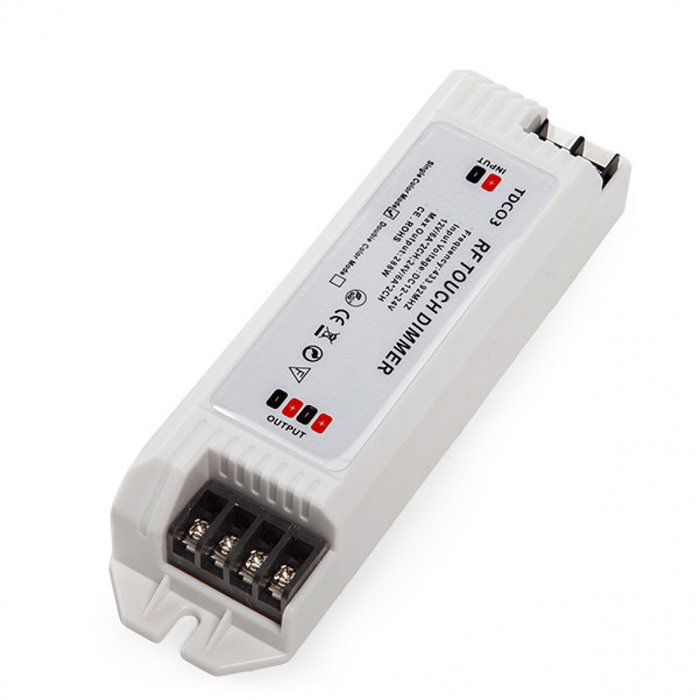 Contrôleur Variateur Tactile Bande LED Couleur Unique 12-24VDC 144W/288W pour Ruban LED