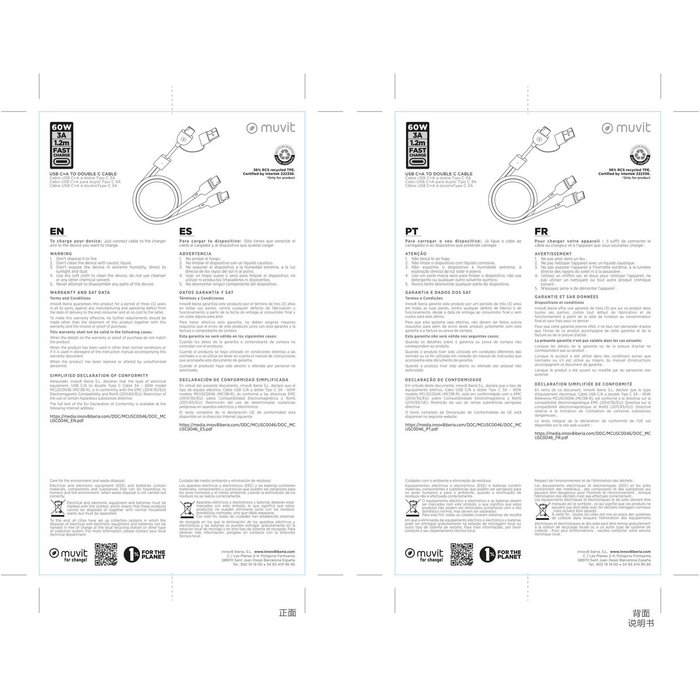 Câble USB-C Muvit for Change Noir