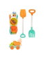 Color Baby Camion de plage 18 cm avec pelle, râteau, seau et 3 moules - dès 18 mois