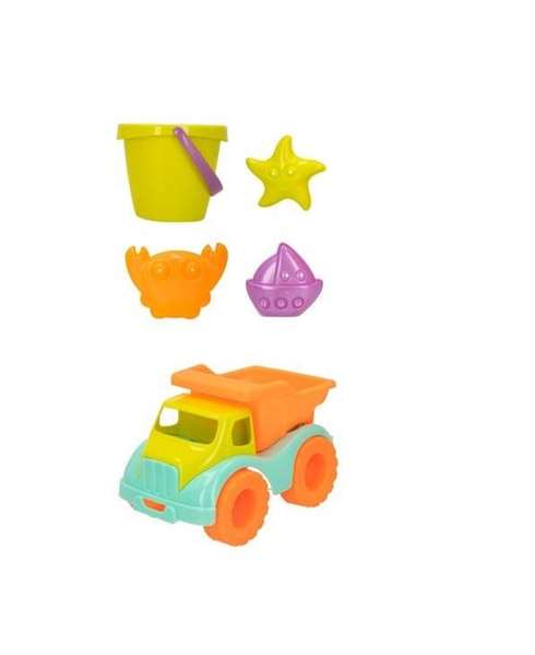 Color Baby Camion de plage 18 cm avec pelle, râteau, seau et 3 moules - dès 18 mois Color Baby Camion de plage 18 cm avec pelle, râteau, seau et 3 moules - dès 18 mois