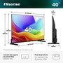 Hisense Smart TV 40A5S 40 pouces Full HD QLED HDMI noir