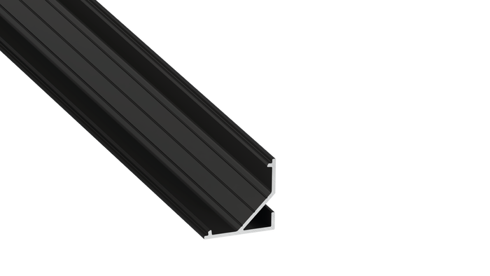 KIMERA Profilé Aluminium "ARRE" Noir Anodisé avec Diffuseur Opale, 2,02 m