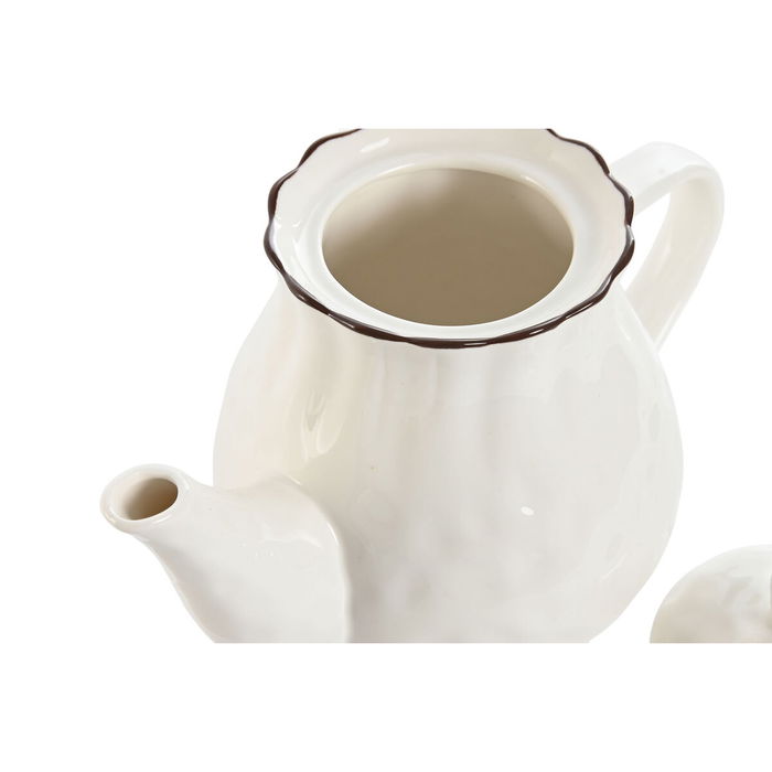 Théière Home ESPRIT Blanc Marron Porcelaine 1 L