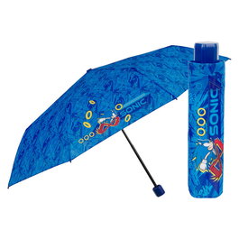 PERLETTI Parapluie manuel pliable Sonic the Hedgehog 50 cm - Diamètre 91 cm - Varilles en fibre de verre - Antivente