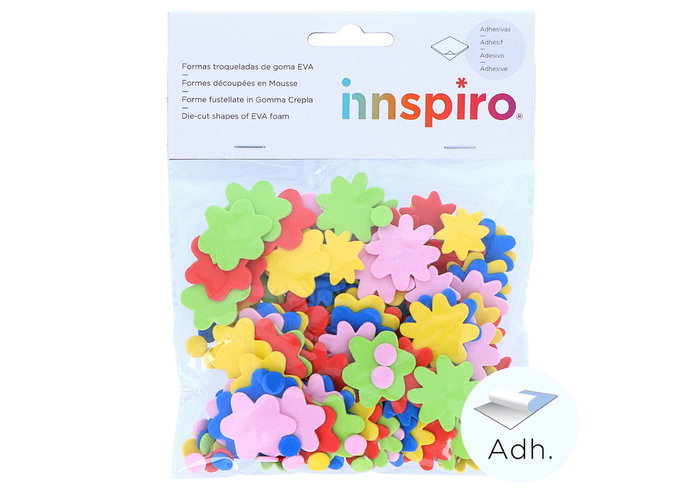 Innspiro Fleurs en mousse EVA adhésives, 120 pièces, 24mm et 32mm