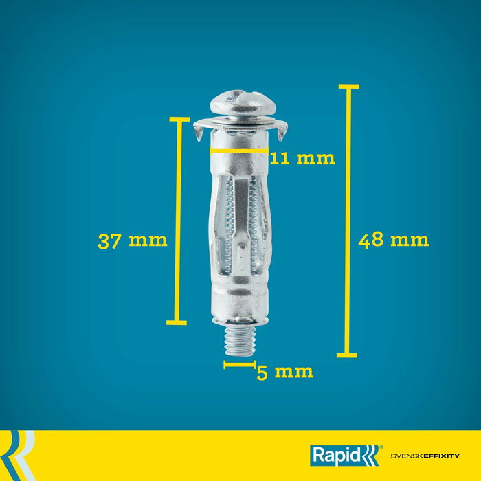Rapid Chevilles à Expansion Métal pour Cloison Plâtre 6-16mm, Lot de 10 Rapid Chevilles à Expansion Métal pour Cloison Plâtre 6-16mm, Lot de 10