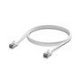 Ubiquiti Câble Ethernet RJ45 blindé Cat6A 10 GbE PoE++ extérieur blanc TPE 1 mètre