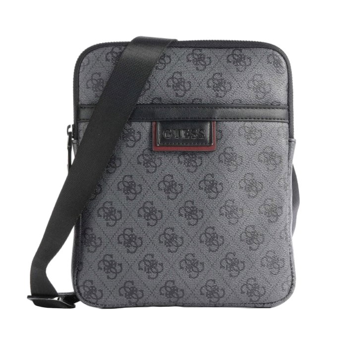 Guess Vezzola Sac bandoulière en textile noir pour femmes, 19 x 24 x 2 cm, HMVEZLP1123 Guess Vezzola Sac bandoulière en textile noir pour femmes, 19 x 24 x 2 cm, HMVEZLP1123